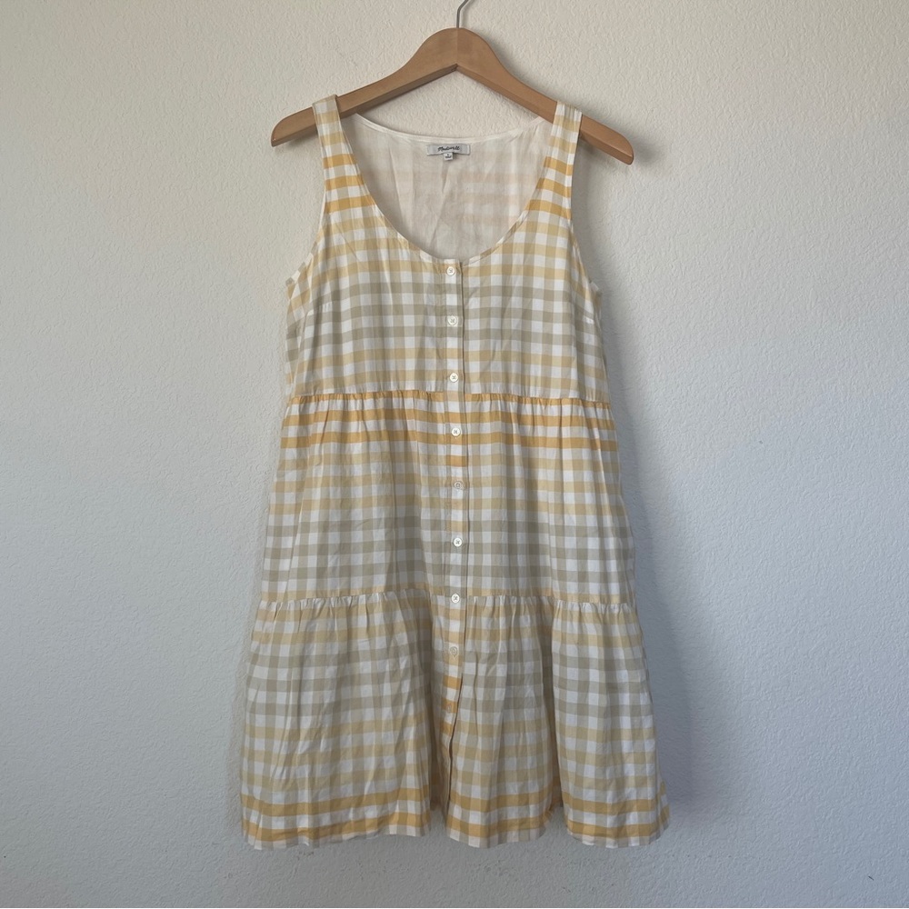Madewell Button-Front Tiered Mini Dress